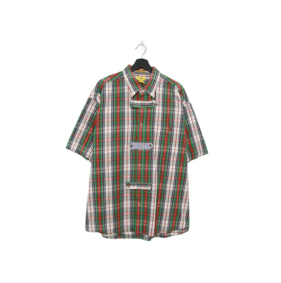 Back to Green-再制设计衬衫 格纹 彩色拼布ss-12//vintage shirt - 男装衬衫 - 棉 