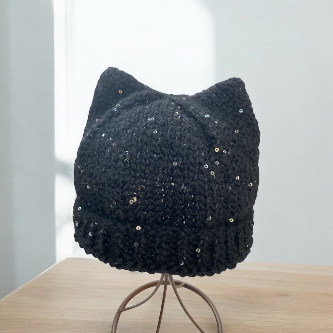 Handmade 猫耳帽  日本毛线编织帽 - 帽子 - 羊毛 