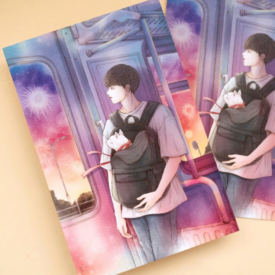 Our moment Boy 明信片 (illumi design) 猫咪款 - 卡片/明信片 - 纸 紫色