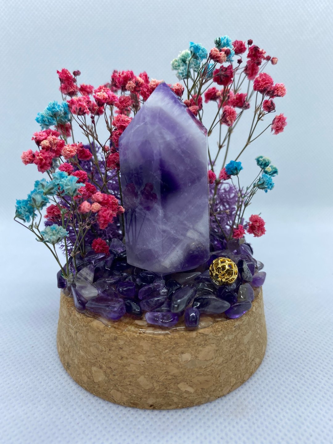 手工玻璃罩水晶摆设-紫色树林。梦幻紫水晶 - 摆饰 - 水晶 