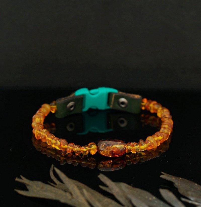 波兰金琥珀防蚤宠物颈带-1 ( Baltic Amber Collar For Cats ) - 项链 - 宝石 