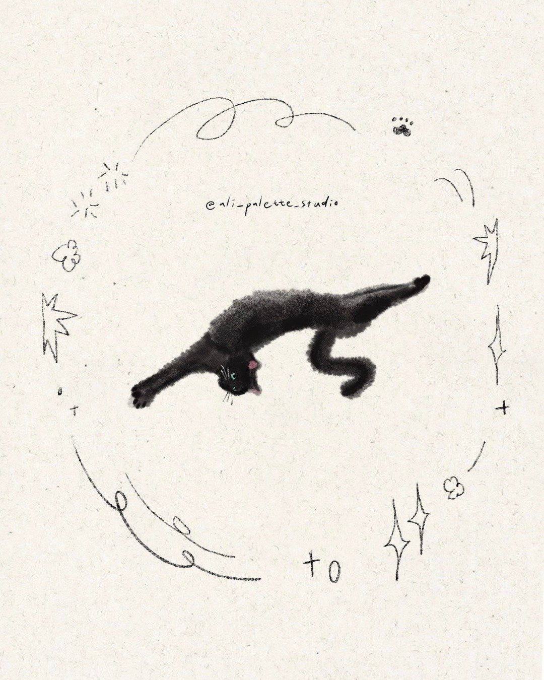 黑猫系列 - 电子手绘真人画像/绘画/插画 - 其他材质 