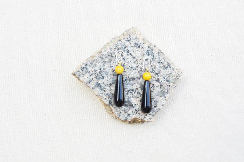 Sunbeam Orchestra Stone Earrings 13 - 耳环/耳夹 - 石头 黑色