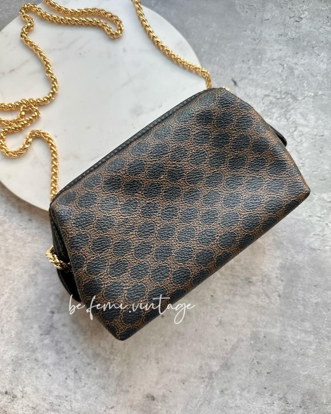 中古Celine黑花mini化妆包 - 化妆包/杂物包 - 防水材质 黑色