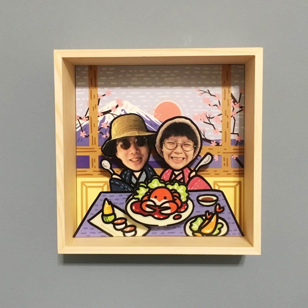 【情人节礼盒】旅行插画 立体相框 香港/日本/韩国/朝鲜/印度 - 画框/相框 - 木头 多色