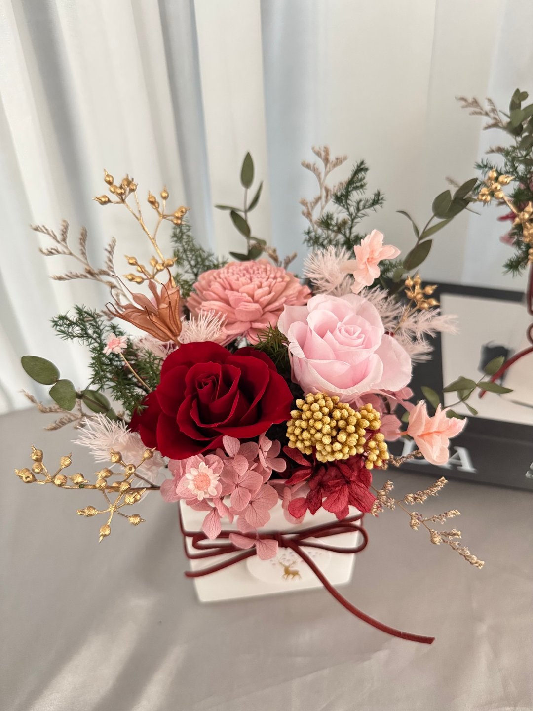 永生花桌花 祝贺花礼 调职花礼 盆花 - 干燥花/捧花 - 植物．花 