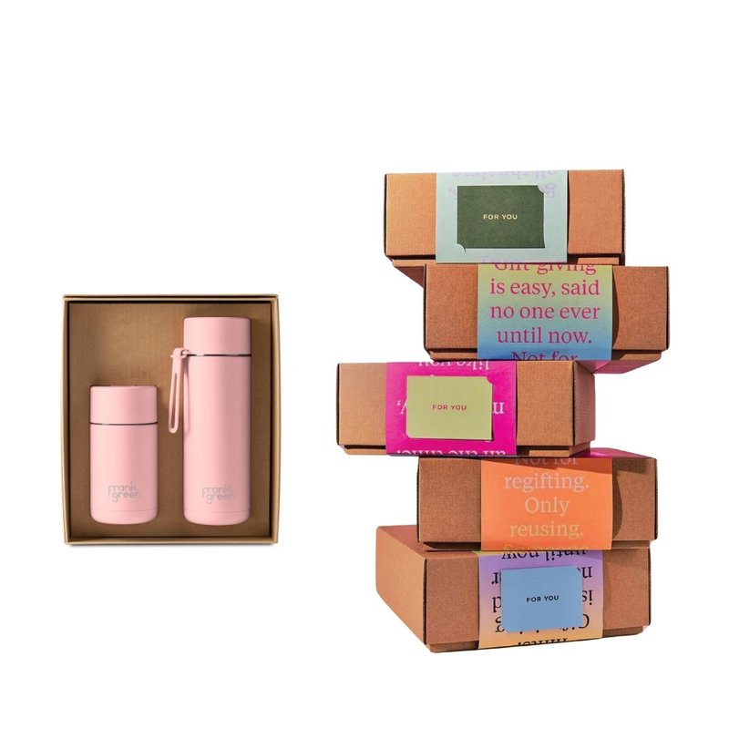 【frank green 台湾】三层真空保温瓶礼盒 - 355ml + 595ml - 水瓶/水壶 - 不锈钢 多色