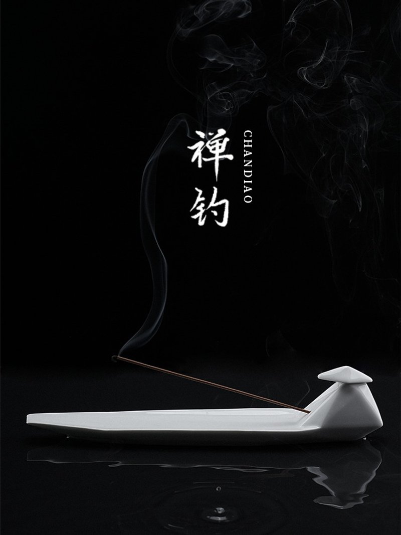 【禅钓】无香版陶瓷线香盘心理原创设计香薰炉文创礼品 - 香薰/精油/线香 - 其他材质 