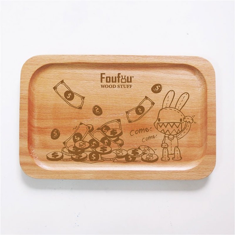 《Foufou》木质方形盘 - 聚宝盘。$$ Come - 浅碟/小碟子 - 木头 咖啡色