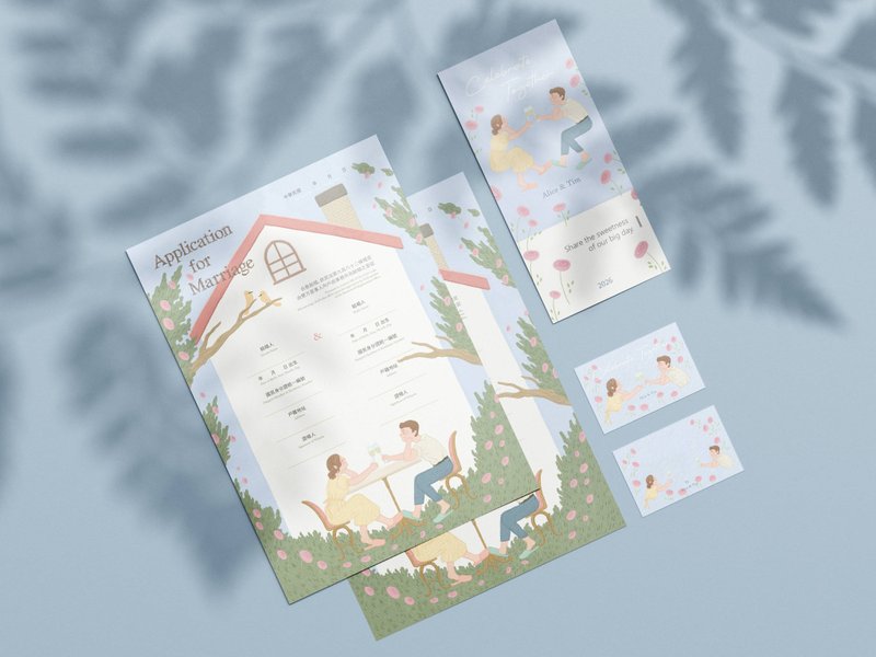 共创美好小家_婚礼书约定制化/中英双语版__Chiweiii Kao - 订制画像 - 纸 蓝色