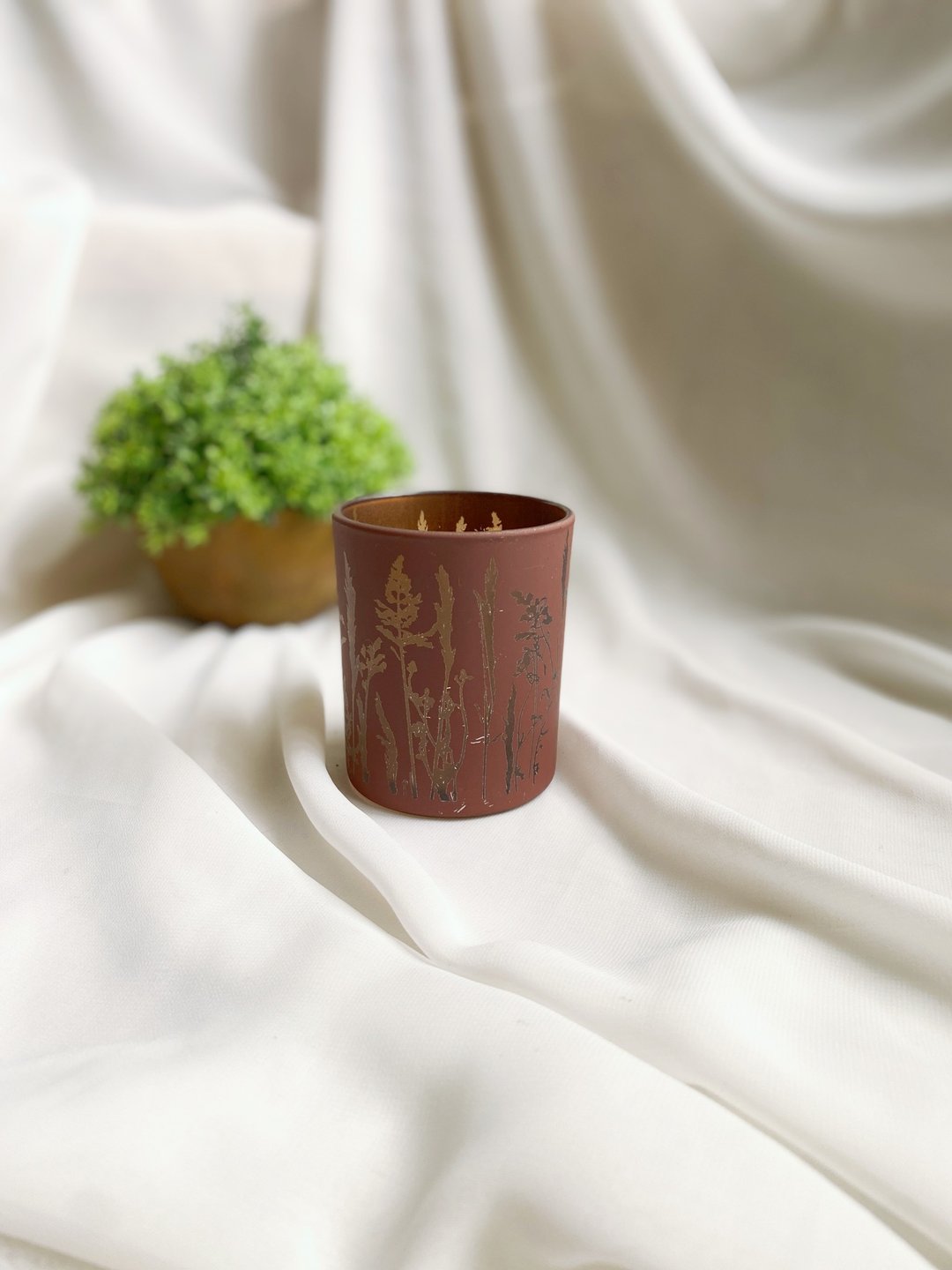 【好日恋物】德国带回Boltze红棕色玻璃漆哑光烛台 - 蜡烛/烛台 - 玻璃 红色