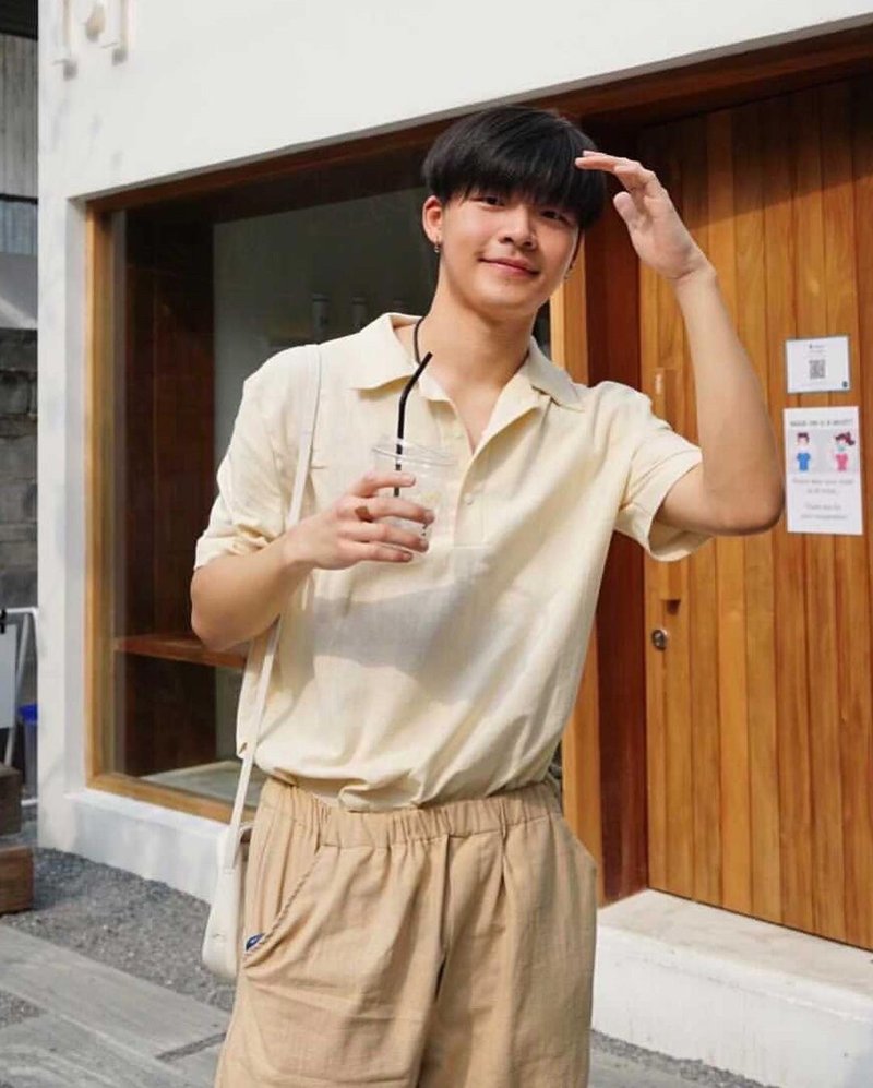 短袖衬衫 纯棉男款衬衫 - 男装衬衫 - 棉．麻 