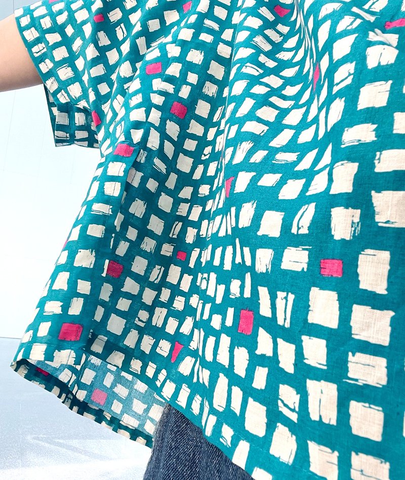 多巴胺撞色方块 3色 时尚上衣 - 女装上衣 - 棉．麻 多色