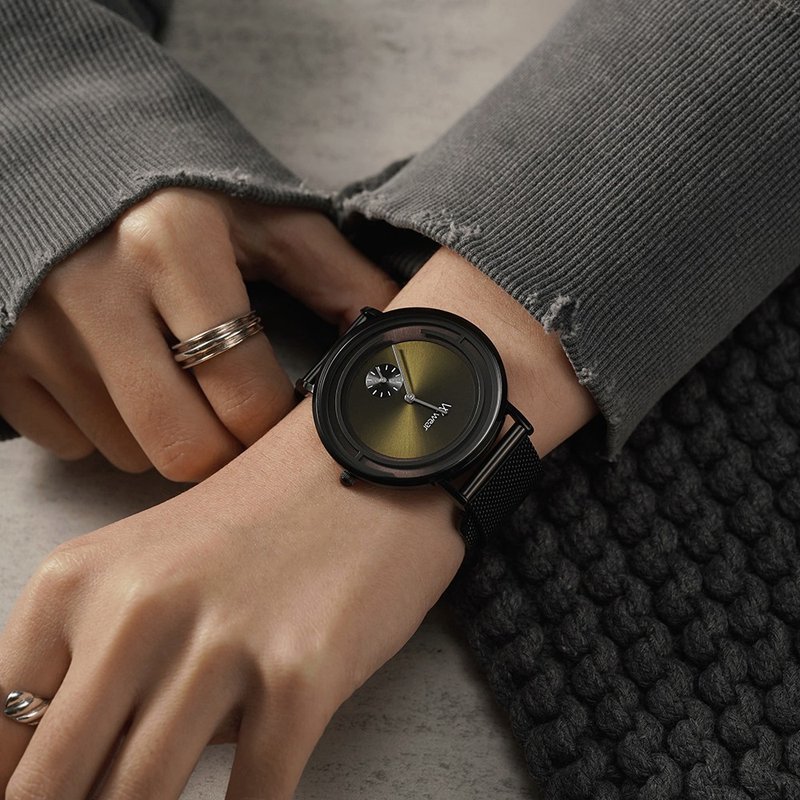 极简风系列 - 橄榄绿 - 男表/中性表 - 玻璃 