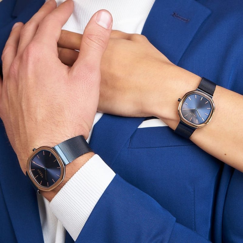 OBAKU 八角哲学丹麦设计腕表-海洋蓝X玫瑰金-V253LXSLML-32mm - 女表 - 不锈钢 蓝色