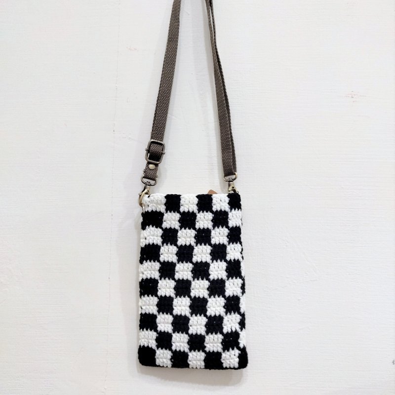 黑白来 手机保护套 手机防护袋 造型手机袋 手机包 斜肩包 小包包 - 手机壳/手机套 - 棉．麻 白色