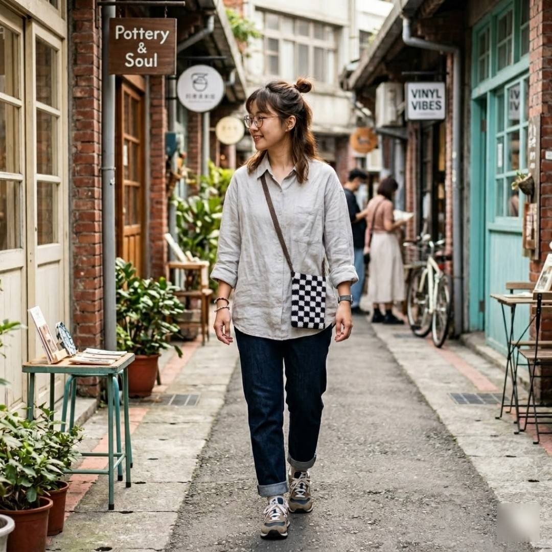 黑白来 手机保护套 手机防护袋 造型手机袋 手机包 斜肩包 小包包 - 手机壳/手机套 - 棉．麻 白色