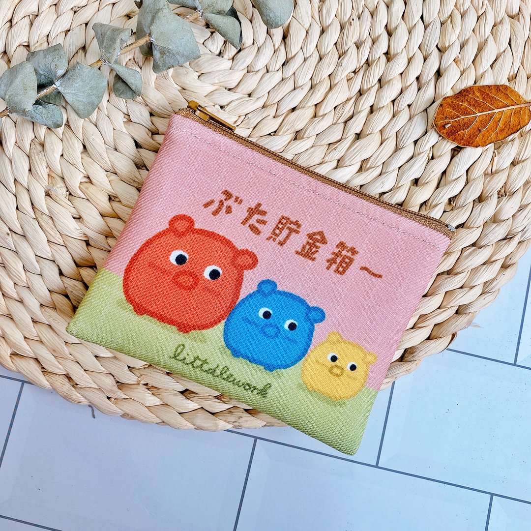 插画零钱包-存钱小猪 | Littdlework - 零钱包 - 棉 