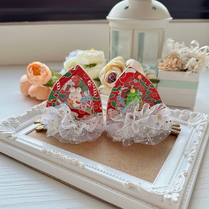 圣诞节儿童女孩发夹发饰头饰-可爱猫咪 - 发饰 - 其他材质 红色