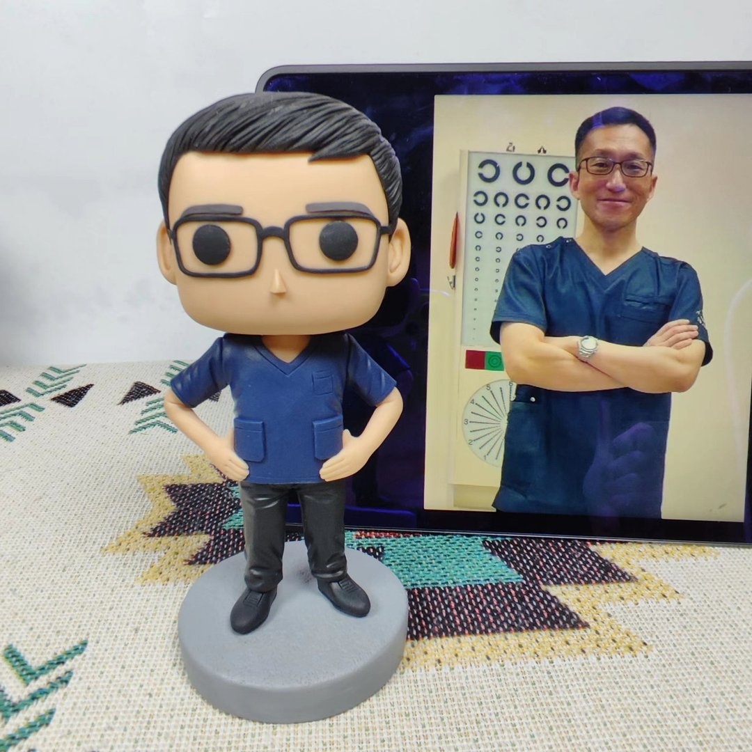 纯手工定制美国Funko Pop 自画肖像公仔娃娃男朋友老公生日礼物 - 玩偶/公仔 - 粘土 多色
