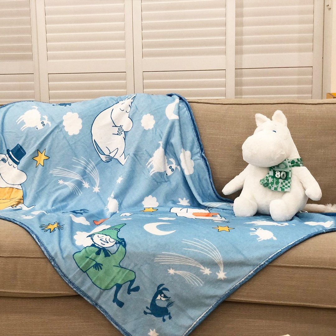 【MOOMIN】梦乡双面膝上毛毯 - 被子/毛毯 - 其他材质 