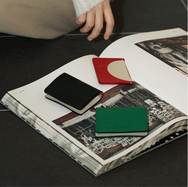 ilot 折叠皮夹_黑色 / 卡夹 / 4 色 - 皮夹/钱包 - 真皮 黑色