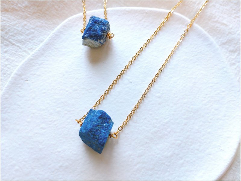 高贵 . 优美 青金石水晶原石颈链项链 . 天然石首饰珠宝 日式优雅 - 项链 - 水晶 