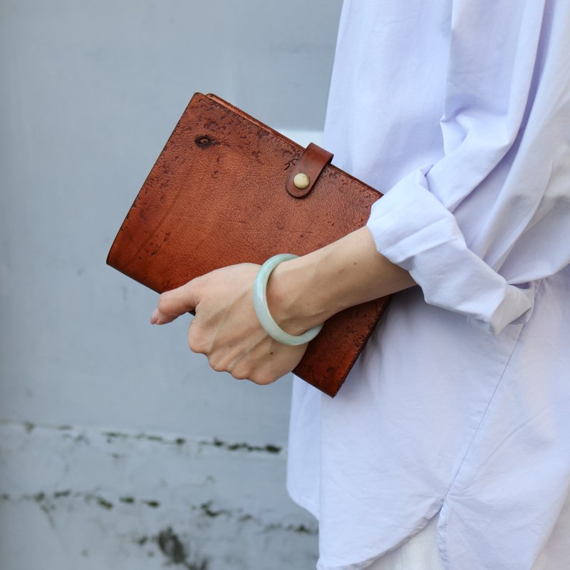 【定制化礼物】手工真皮书套活页笔记本/记事本/手帐 生日 圣诞节 - 笔记本/手帐 - 真皮 咖啡色