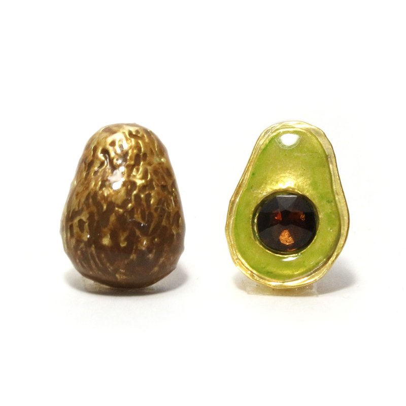 Avocado Pierced Avocado Earrings PA445 - 耳环/耳夹 - 其他金属 绿色