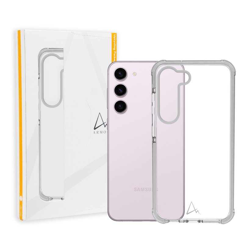 Samsung Galaxy S23+/S23 Classics TPU电话保护壳_水晶透明/灰带 - 手机壳/手机套 - 其他材质 
