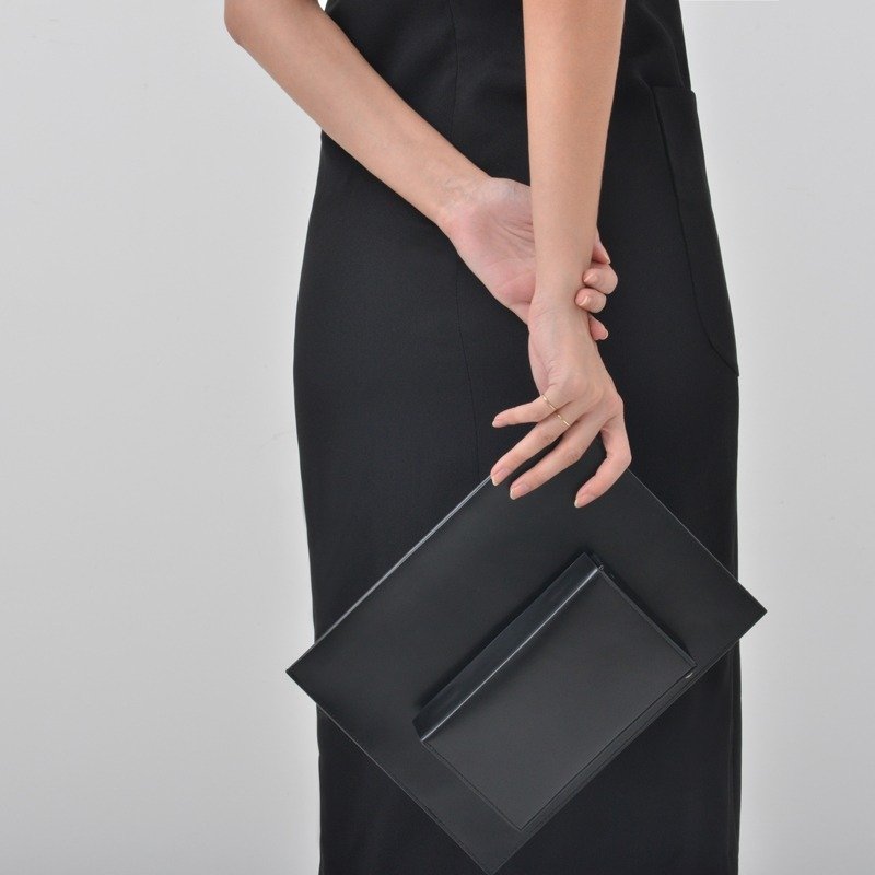 TREBLE Z / SHADOW 全牛皮手拿包 Ipad包 黑色 简约 原创设计 - 其他 - 真皮 黑色