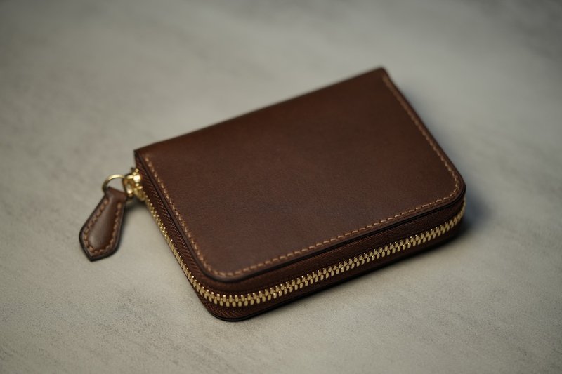 Herry Hsieh - 短夹 / 拉链式 / 深棕 - 皮夹/钱包 - 真皮 