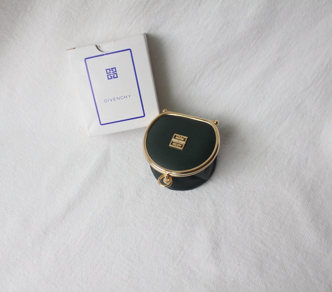 FOAK古着 /库存新品/Givenchy深绿牛皮古董零钱包 - 零钱包 - 真皮 