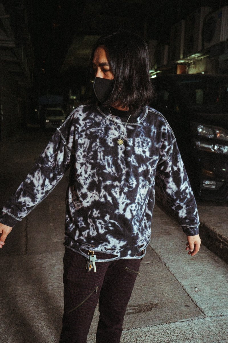 破洞圆领卫衣  100%棉 - 中性连帽卫衣/T 恤 - 其他材质 多色