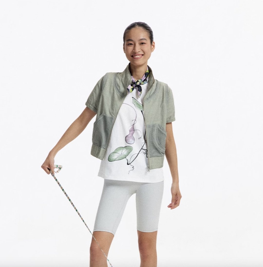 山系徒步 户外轻薄短袖上衣 - 女装上衣 - 其他材质 绿色