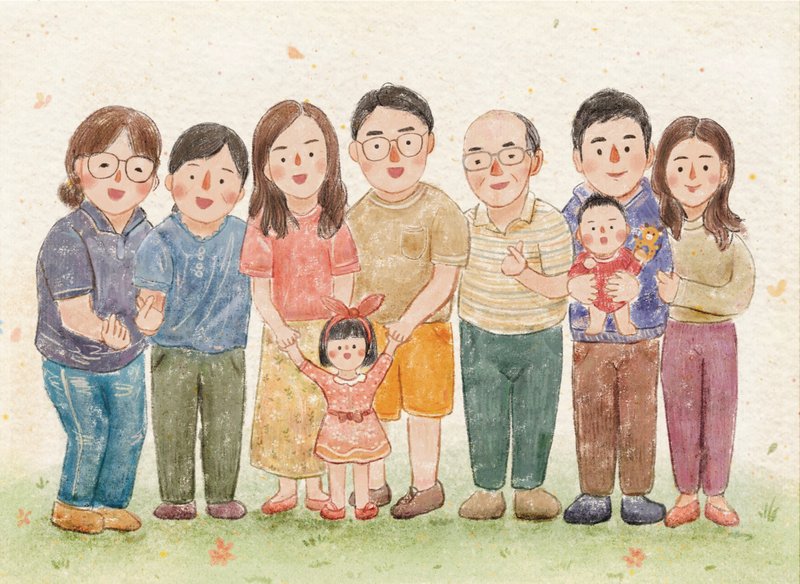 【可爱温暖似颜绘 】人物主角款 | 无背景 - 电子手绘真人画像/绘画/插画 - 其他材质 
