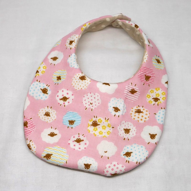 Japanese Handmade 8-layer-gauze Baby Bib - 围嘴/口水巾 - 棉．麻 粉红色