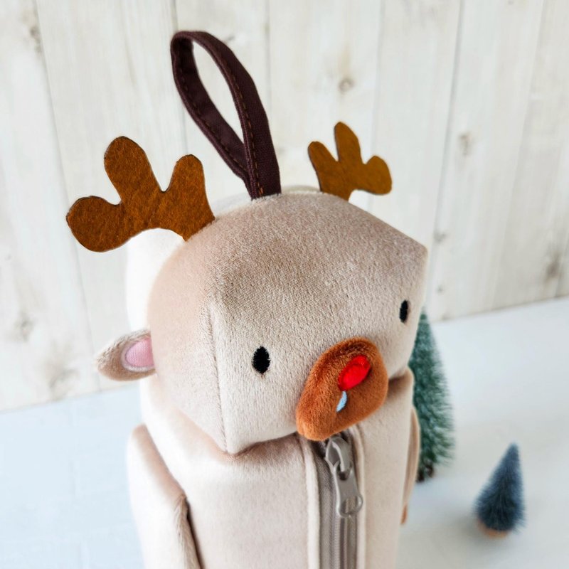 动物造型 车用卫生纸套- 12月的驯鹿  开车好抽取 - 纸巾盒 - 其他人造纤维 卡其色