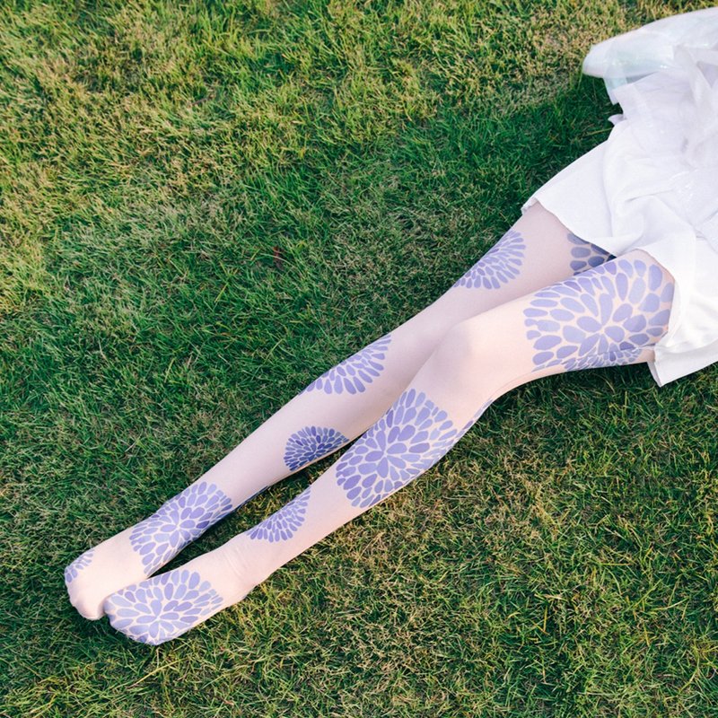 SIOWL 芍藥花 山海經系列 設計師原創 連褲襪 印花 - 丝袜 - 棉．麻 