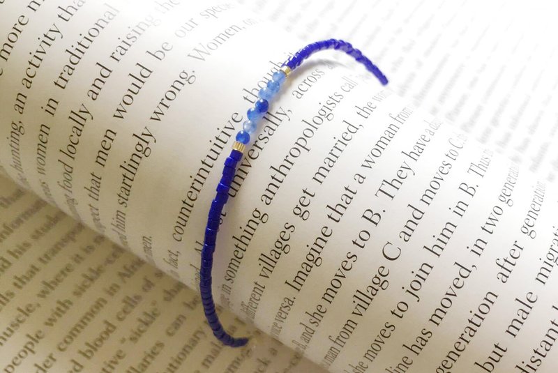 蔚蓝海水  纯银手链 - 手链/手环 - 宝石 蓝色