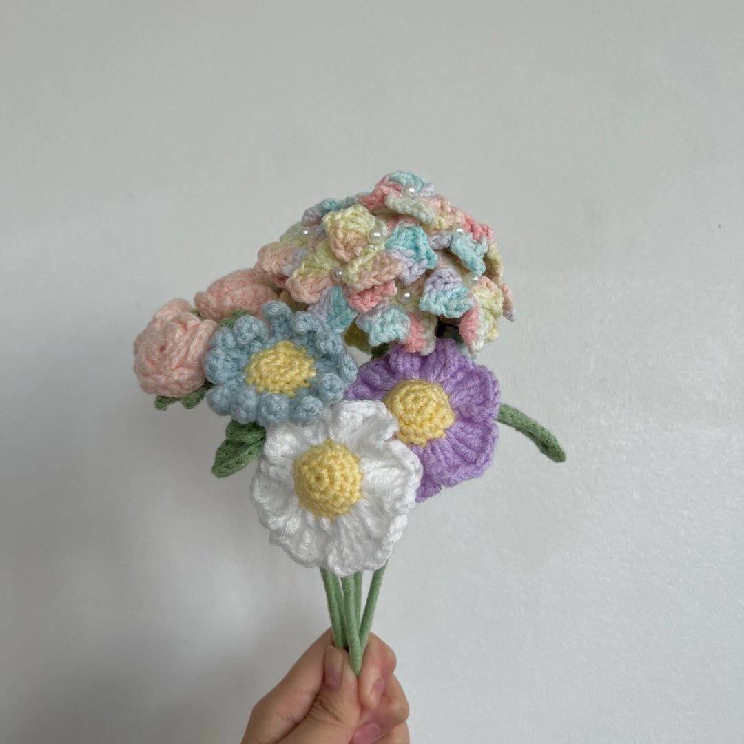 鈎针编织花枝 - 干燥花/捧花 - 棉．麻 多色