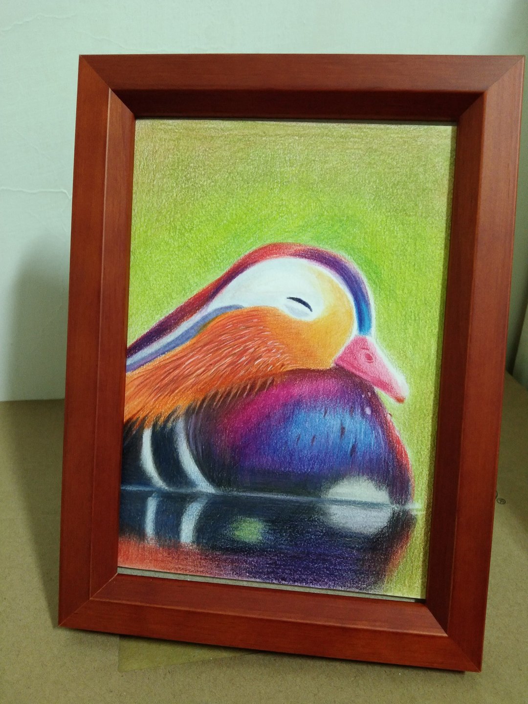 摆设 / 鸳鸯 / 色铅笔画 / 原稿 / 含框 - 海报/装饰画/版画 - 纸 