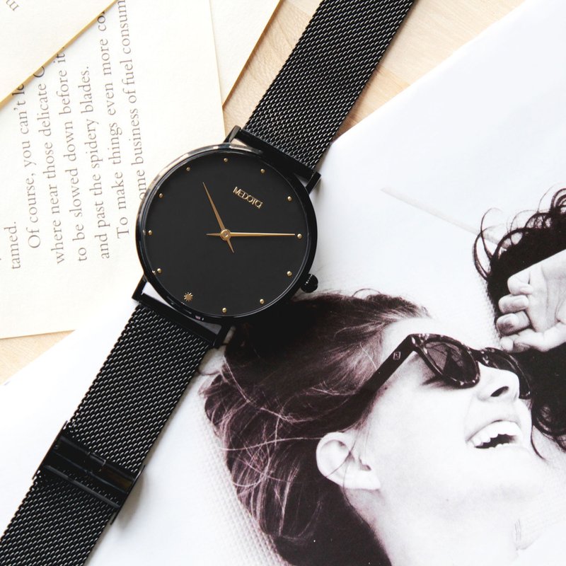 Chica系列简约双针不锈钢网带女表 / CH-9402 - 女表 - 不锈钢 黑色