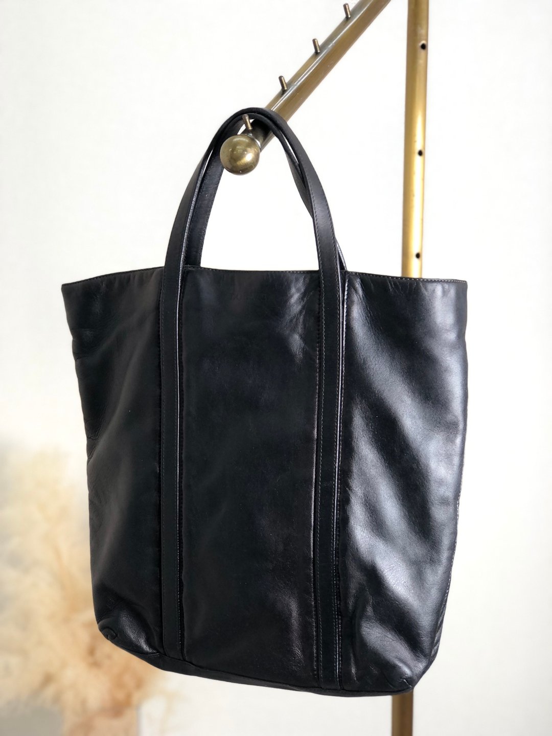 【日本直送，名牌二手包装】LOEWE 手提包黑真皮托特包 vintage复古老cbbruz - 手提包/手提袋 - 真皮 黑色