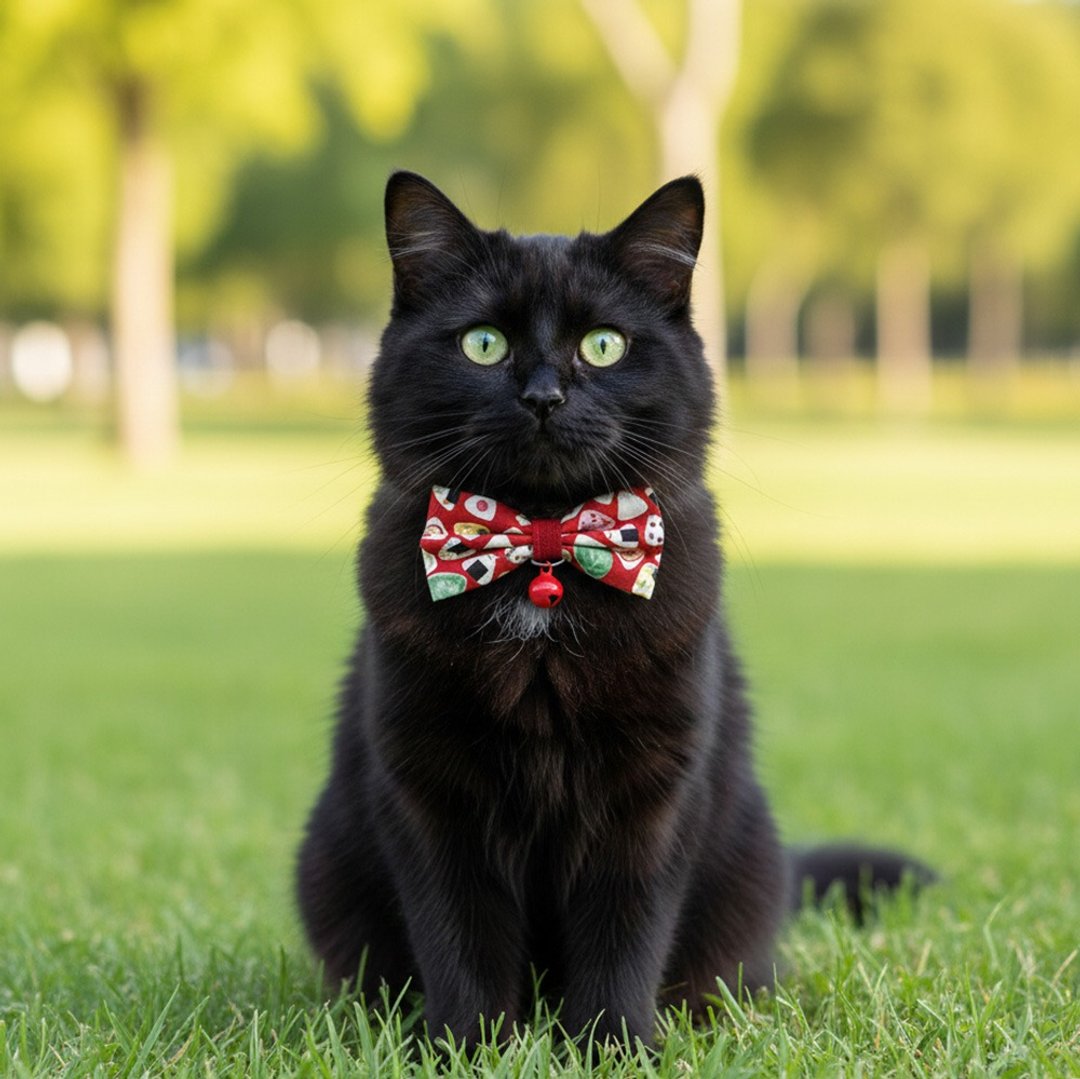 饭团款 二色 蝴蝶结宠物装饰项圈 猫咪 小型犬 迷你犬 - 项圈/牵绳 - 棉 红色
