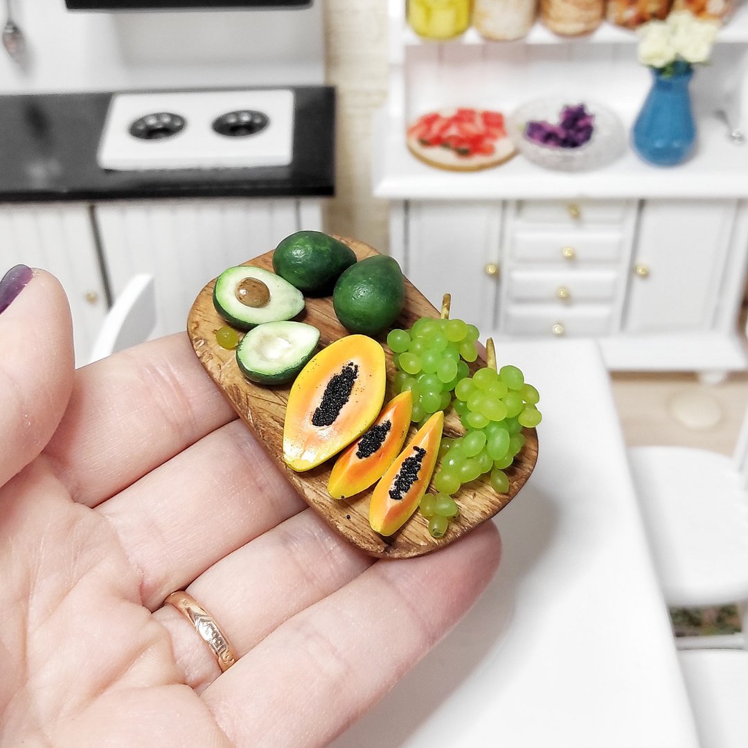 Mini exotics for dolls and dollhouses - realistic exotic fruits 1 6 - miniature - 玩偶/公仔 - 粘土 