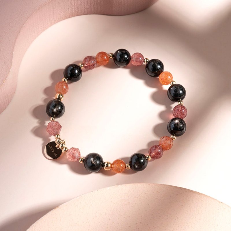 金运石草莓晶金太阳石14K包金水晶手链 礼物 - 手链/手环 - 水晶 红色