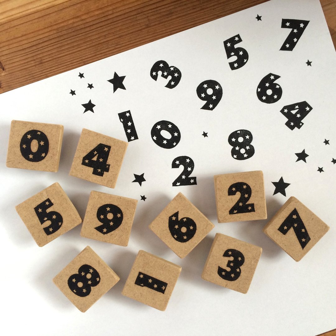 Glitter star number stamp - 印章/印台 - 其他材质 白色
