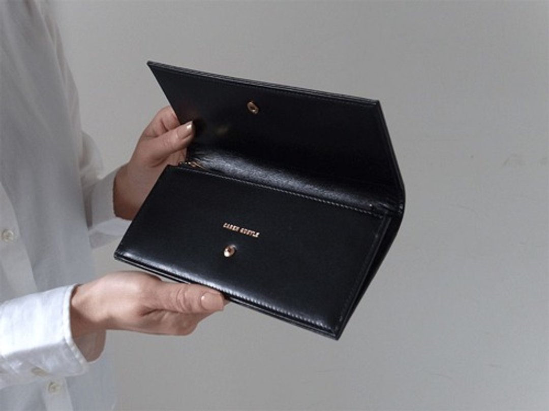 【完售】日本制皮革打造沉稳长夹 - Long Wallet - BLACK - CAREN QUOYLE - 皮夹/钱包 - 真皮 黑色