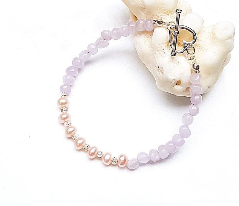 <宠爱系列-优雅> 珍珠 紫水晶  925 纯银手链 定制化 闺密  - 手链/手环 - 珍珠 多色
